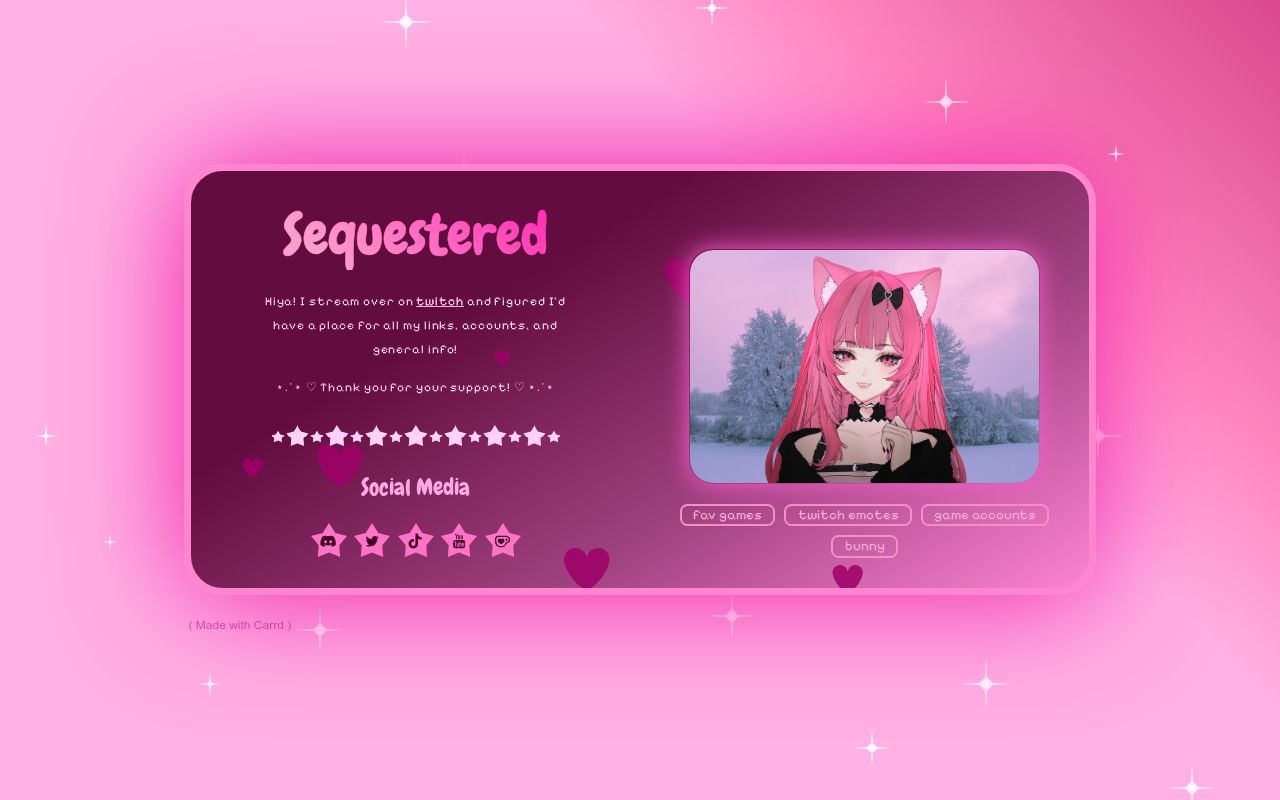 Carrd profile picture for @sequestered